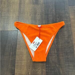NWT Solid & Striped Terry Tati Bikini Bottom in Tangerine Size Small